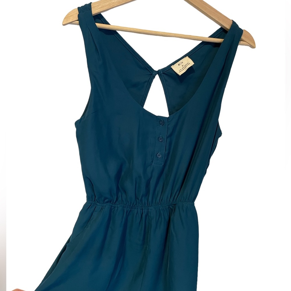Pins & Needles Teal Romper with Open Back Cutout Size Small